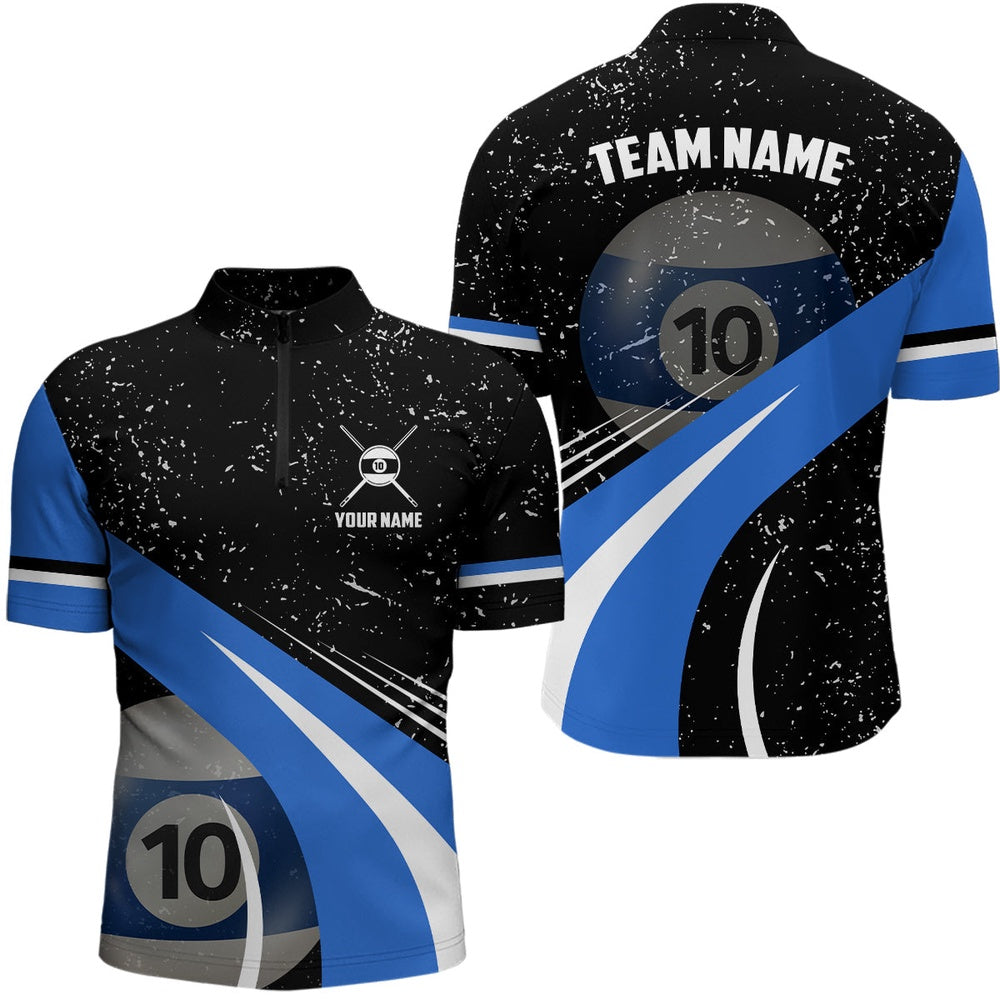 10 Ball Pool Billiard Jersey Grunge Style Custom Jersey Shirt, 10 Ball Pool Shirt, Billiard Team Jersey Shirt