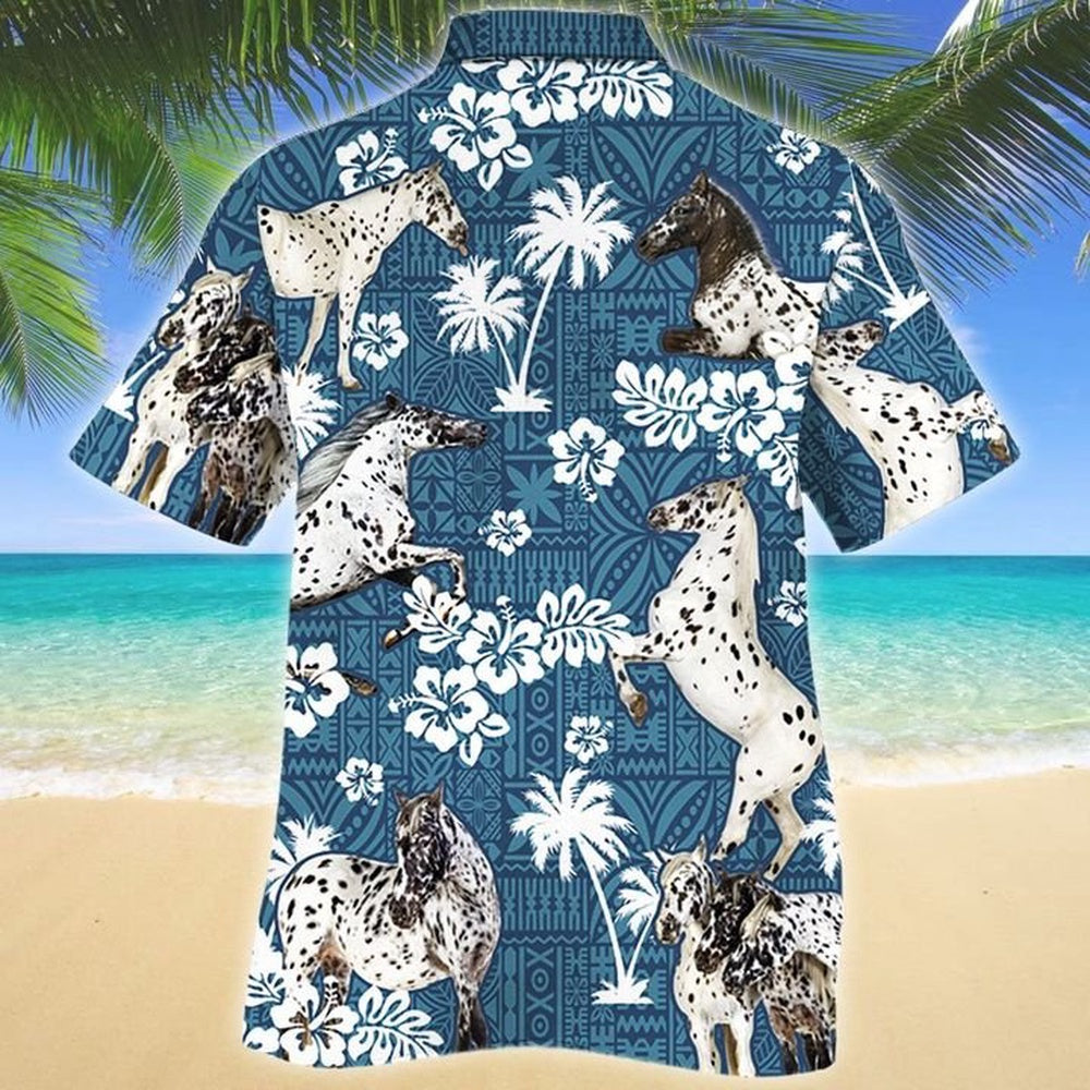 APPALOOSA HORSE Blue Tribal All Over Printed Hawaiian Shirt, Farm Hawaiian Shirt, Farmer Hawaii