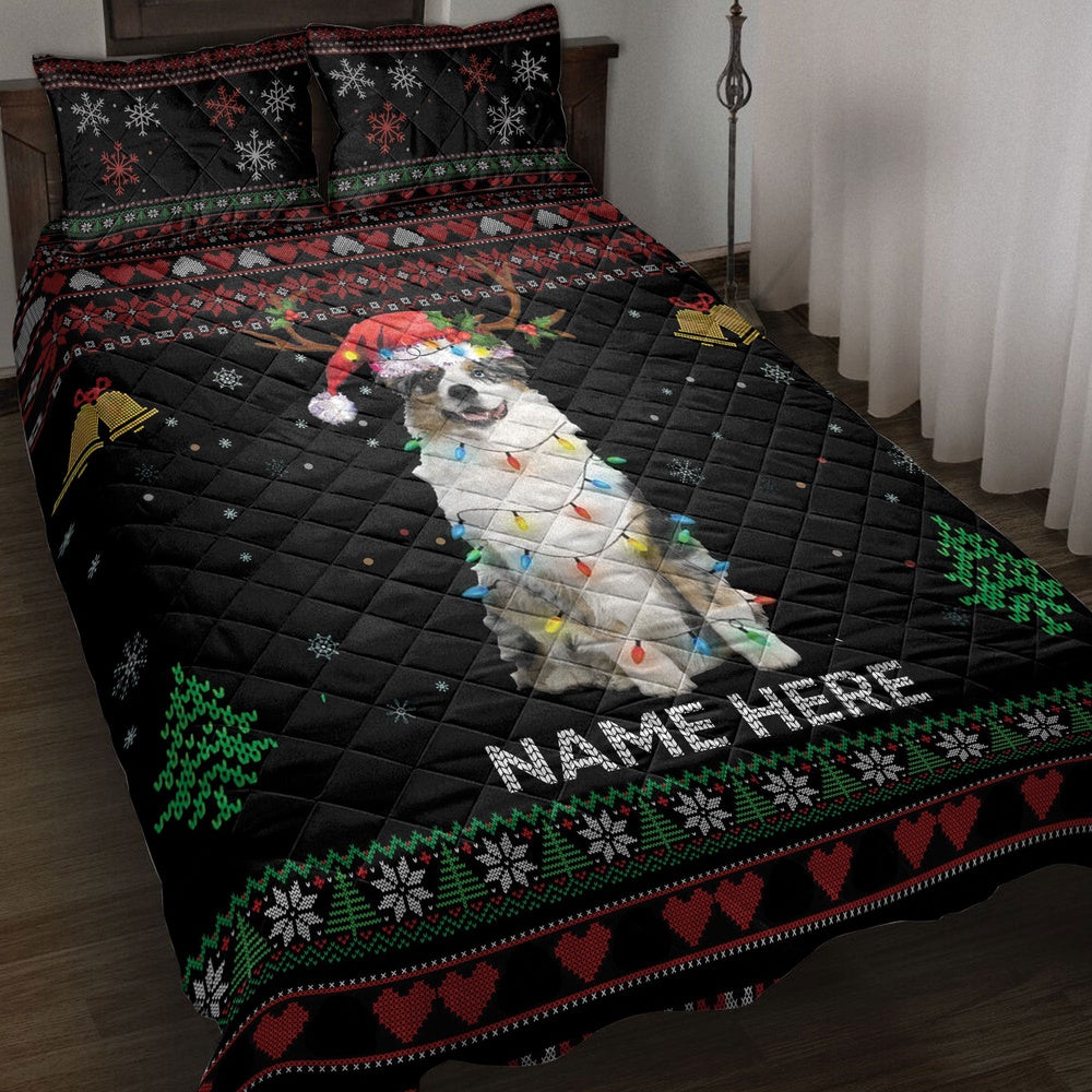 A Ustralian Shepherdmas Hat Bedding Set, Christmas Beddings, Xmas Bedding Sets