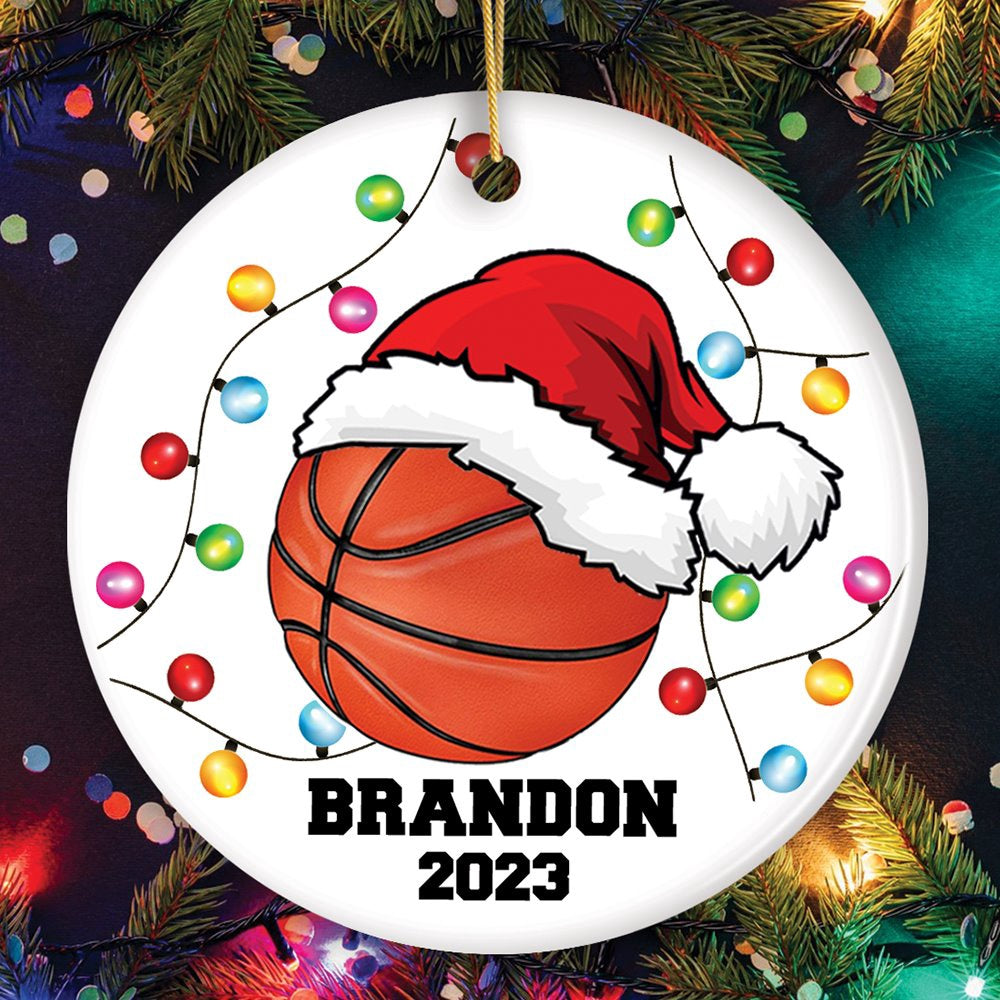 Basketball Ornament Customized with Player and Team, Custom Keepsake Coaches Gift, Christmas Ornament, Personalized Ornaments
