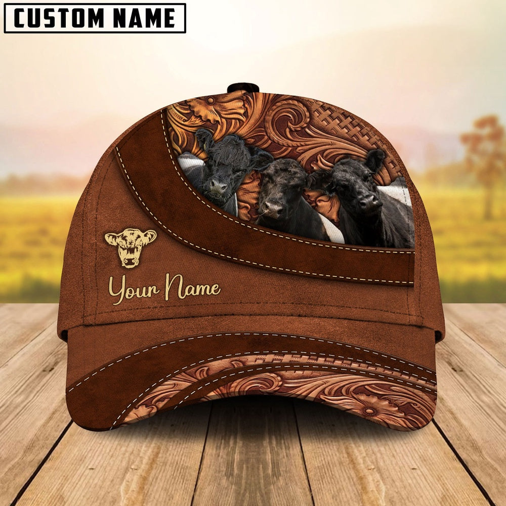 Belted Galloway Farm Life Beauty Leather Pattern Customized 3D Cap, Farmer Cap, Vintage Farmer Hat, Mens Farmer Hats, Cap For Farmers