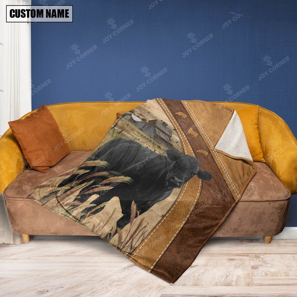 Black Angus Custom Name Blanket Collection, Farm Blanket, Farm Animal Blanket