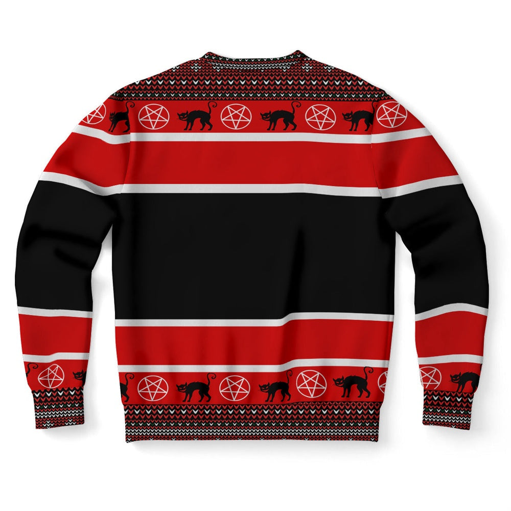 Black Cat Meowy Ugly Christmas Sweater, Christmas Ugly Sweater, Sweater Xmas, Ugly Sweater