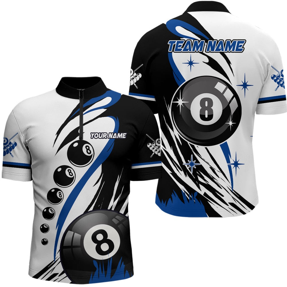 Blue Jerseys Billiard 8 Ball Pool Jersey Shirts Best Custom Billiard Team Shirts, Billiard Team Jersey Shirt