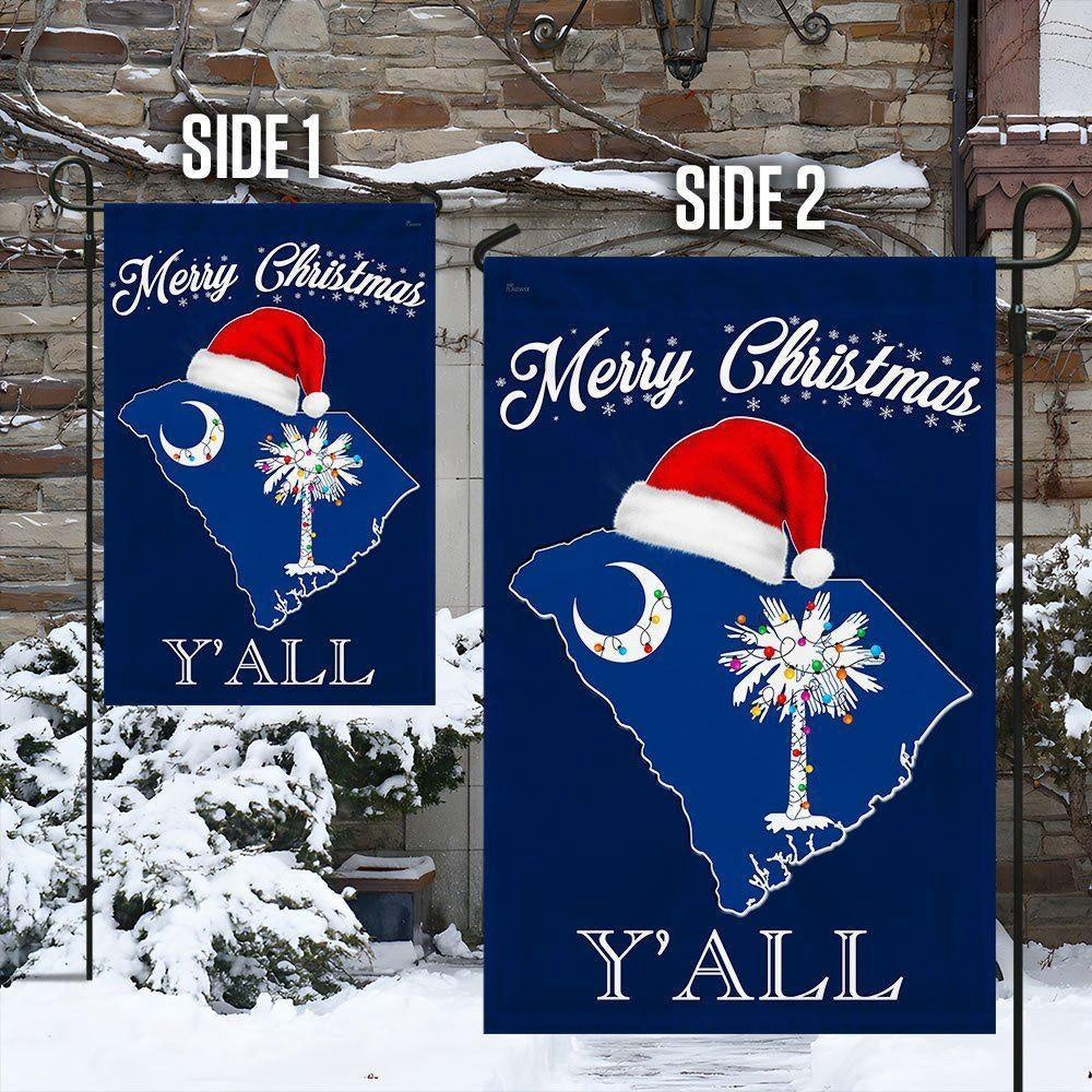 Christmas Flag, South Carolina Merry Christmas Flag, Christmas Garden Flags, Christmas Gifts Decor