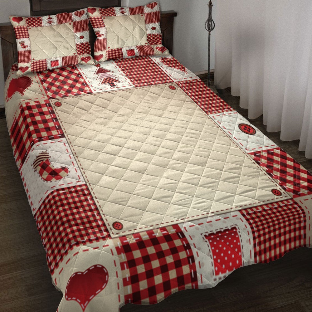 Christmas Patchwork Red Plaidmass Bedding Set, Christmas Beddings, Xmas Bedding Sets