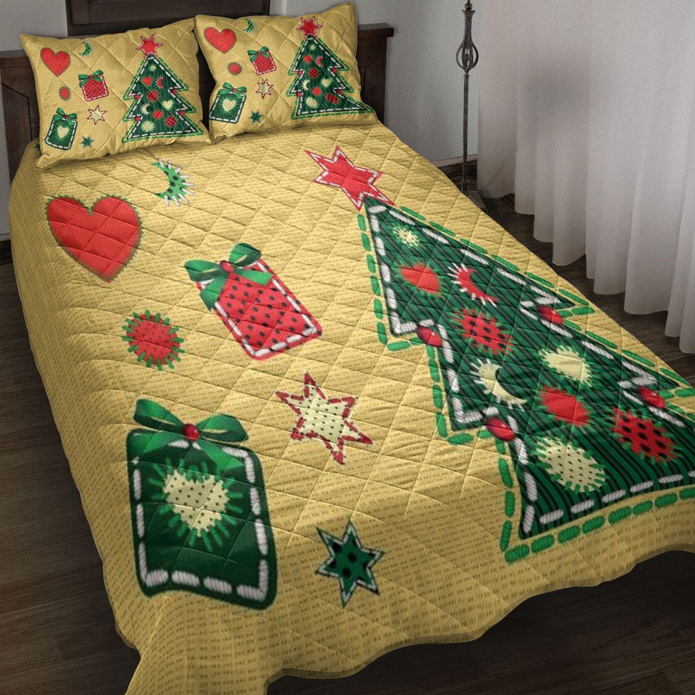 Christmas Tree And Boxes With Starmass Bedding Set, Christmas Beddings, Xmas Bedding Sets