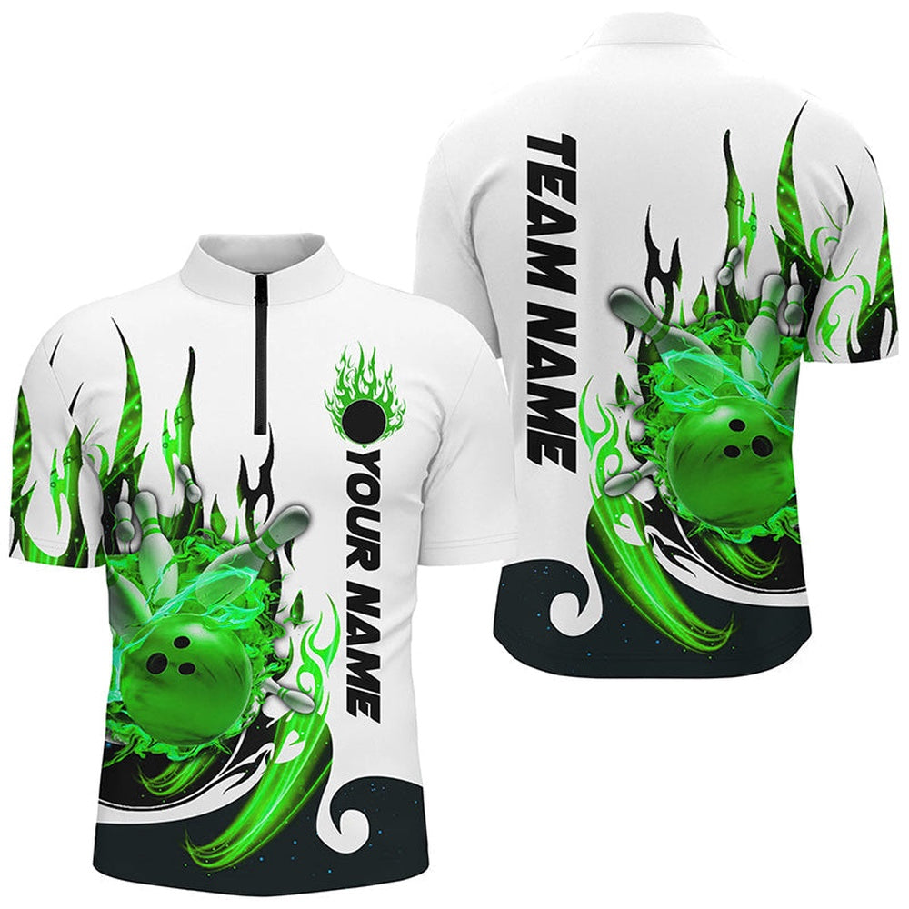 Custom Blue Flame Bowling Shirts For Men, Galaxy Bowling Team Shirtsbowling Uniform , Bowling Jersey Shirt