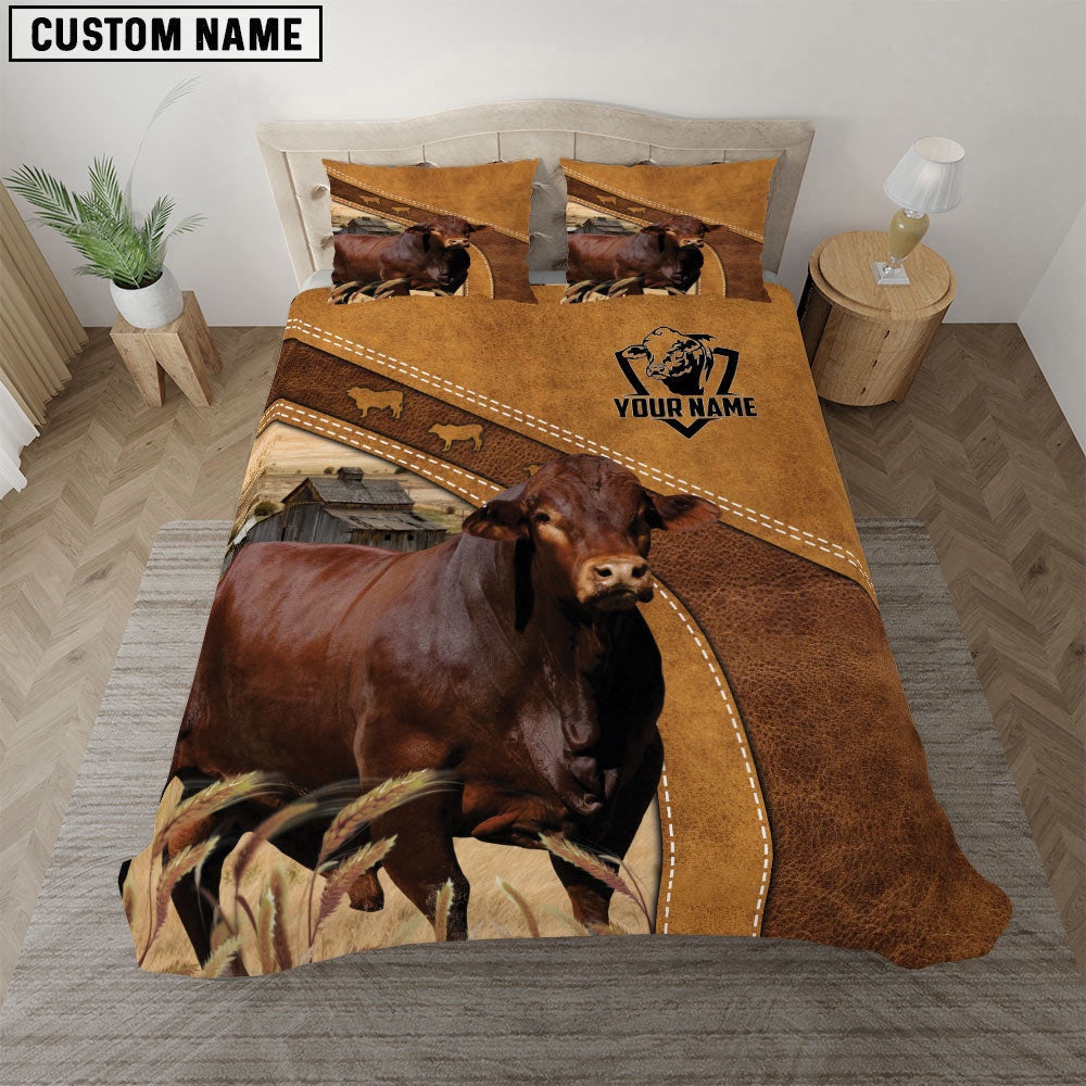 Custom Name Beefmaster Bedding Set, Farm Bedding Set, Farmhouse Bedding Set