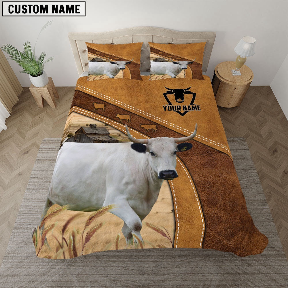 Custom Name British White Park Bedding Set, Farm Bedding Set, Farmhouse Bedding Set