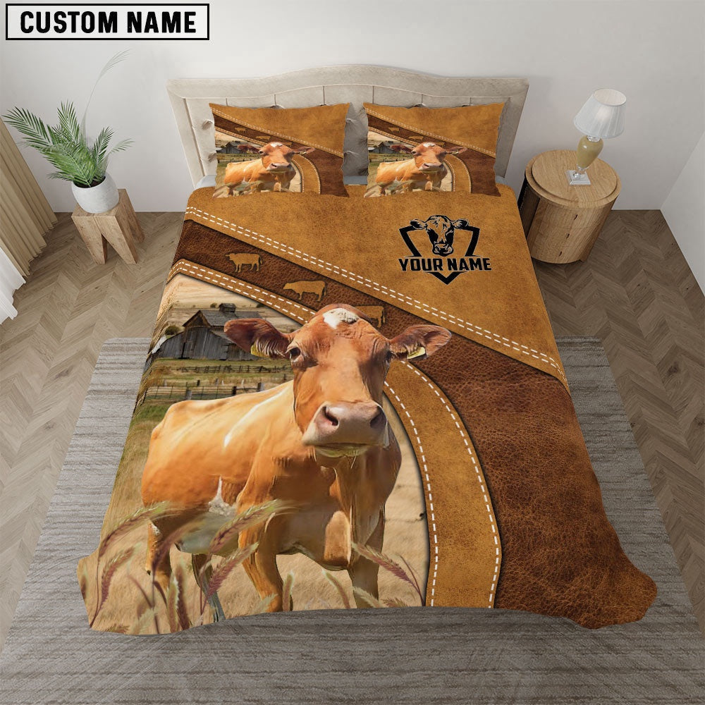 Custom Name Guernsey Bedding Set, Farm Bedding Set, Farmhouse Bedding Set