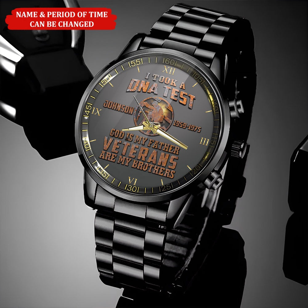 Custom Name Time I Took A DNA Test Veteran Business Watch, Military Watch, Military Watches For Men, Fathers Watches