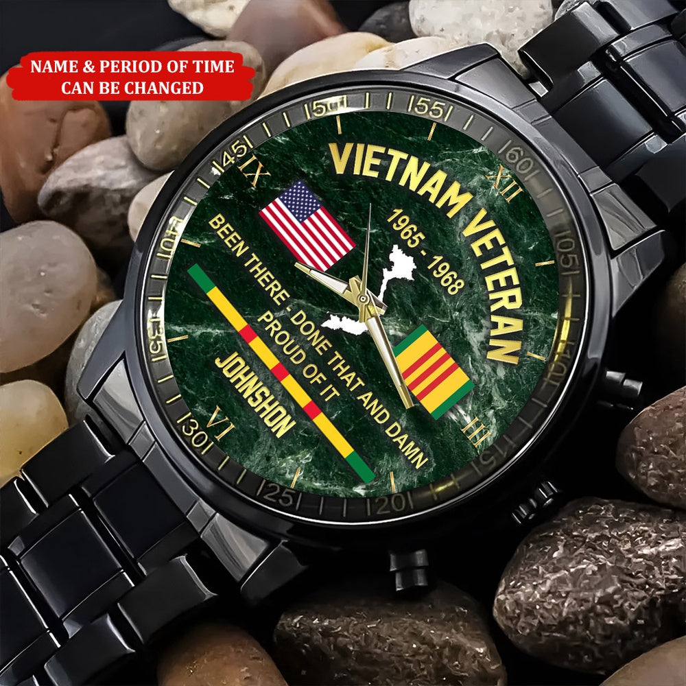 Custom Name Time Watch, Vietnam Veteran Watch, Military Watch, Military Watches For Men, Fathers Watches