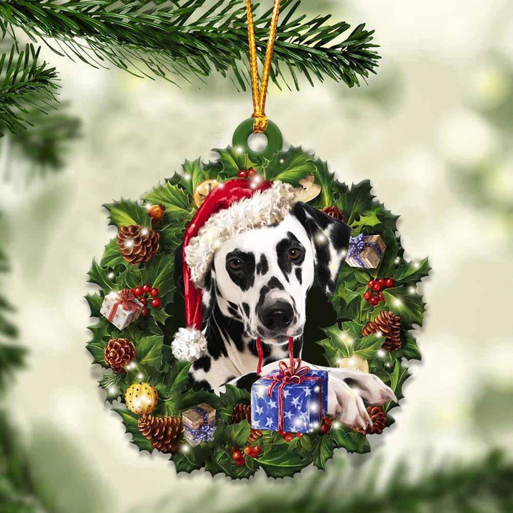 Dalmatian And Christmas Ornament, Acrylic Dog Ornament, Gifts For Dog Lovers
