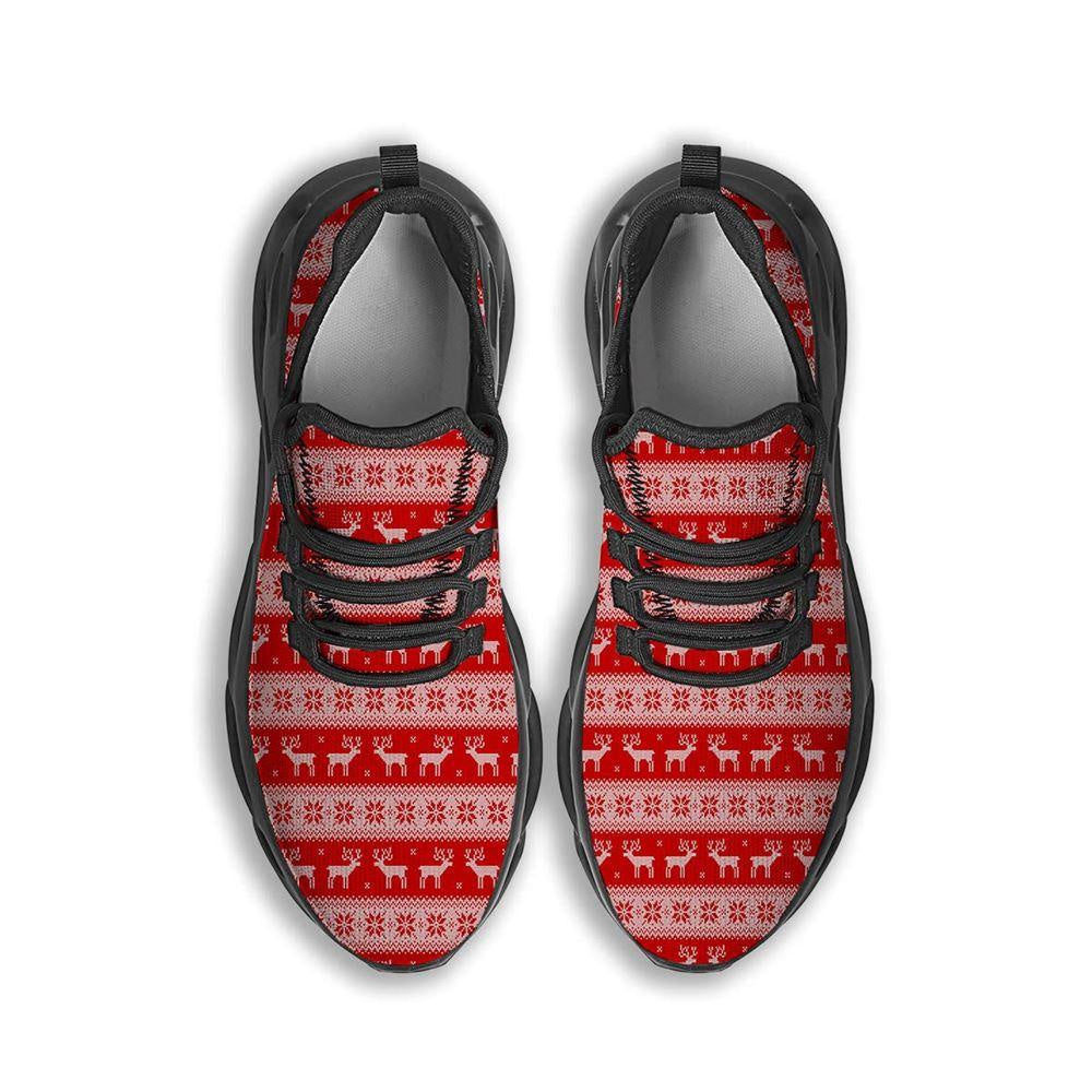 Deer Knitted Christmas Print Pattern Black Max Soul Shoes, Christmas Sneakers, Christmas Shoes, Christmas Clunky Sneaker