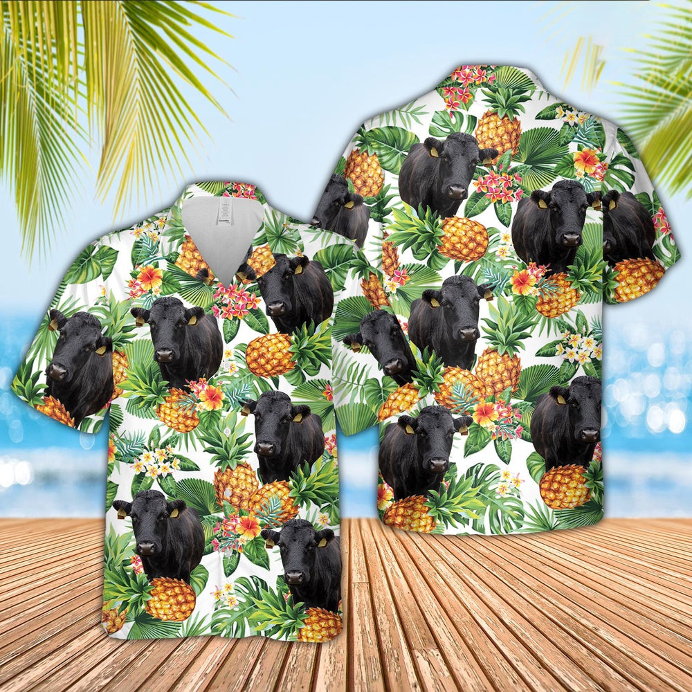 Dexter Pineapple Pattern 3D Hawaiian Shirt, Farm Hawaiian Shirt, Farmer Hawaii