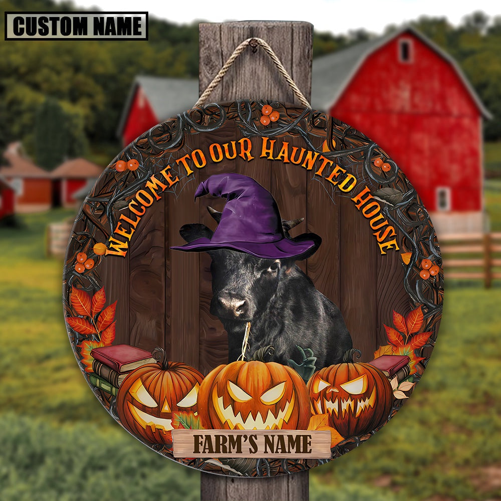 Dexter Welcome To Our Haunted House Pattern Happy Halloween Wooden Sign, Farm Wood Sign, Farm House Wood Signs