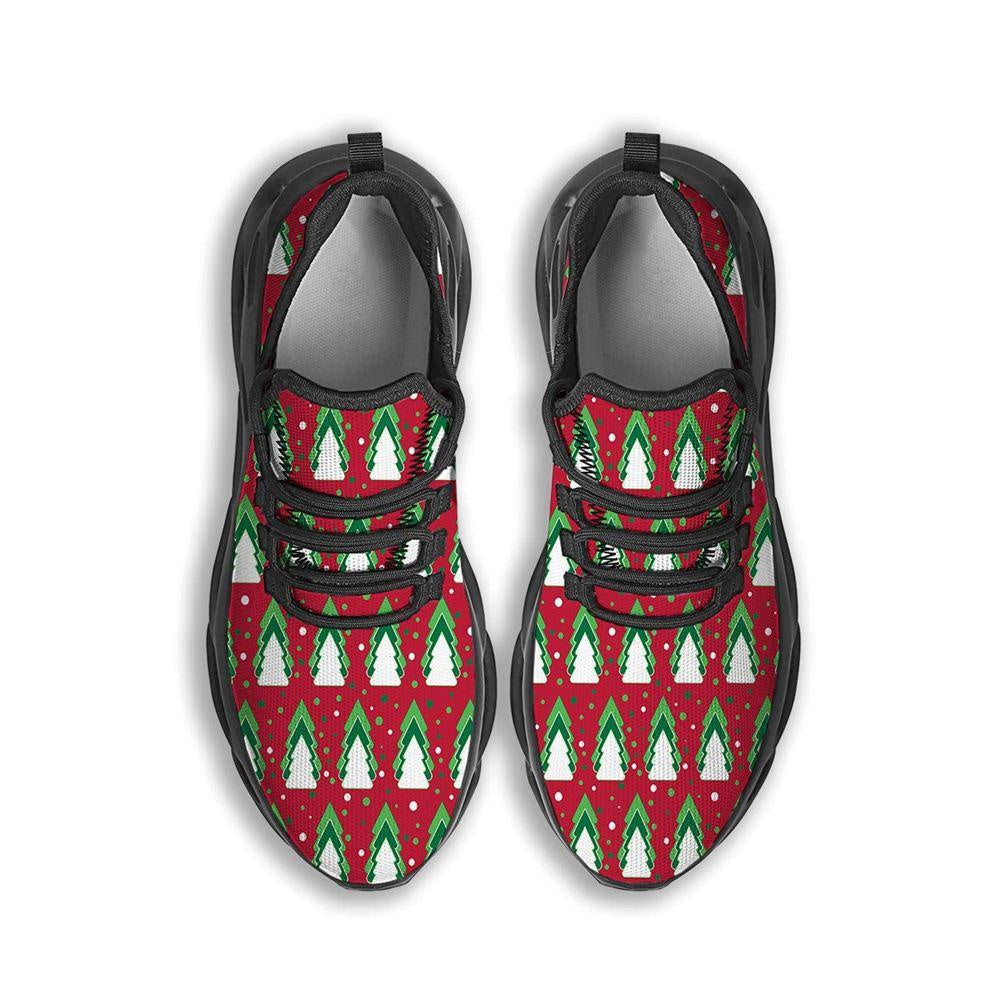 Dots Merry Christmas Print Pattern Black Max Soul Shoes, Christmas Sneakers, Christmas Shoes, Christmas Clunky Sneaker