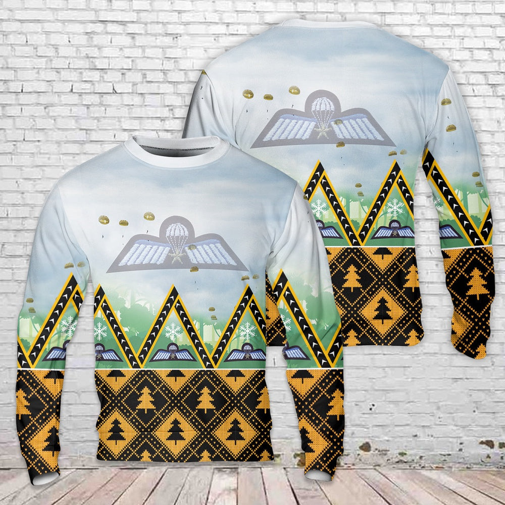 Dutch Army paratroopers jump into Grafenwoehr Training Area, Swift Response 16 Christmas Sweater, Christmas Ugly Sweater, Sweater Xmas, Ugly Sweater