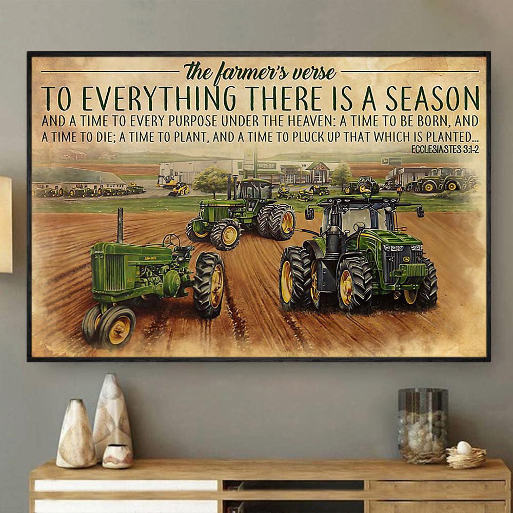 Everything There Is A Season A Time To Every Purpose Under The Heaven, Tractor Canvas Wall Art, Farmhouse Canvas, Farm Gift, Farm Home Decor