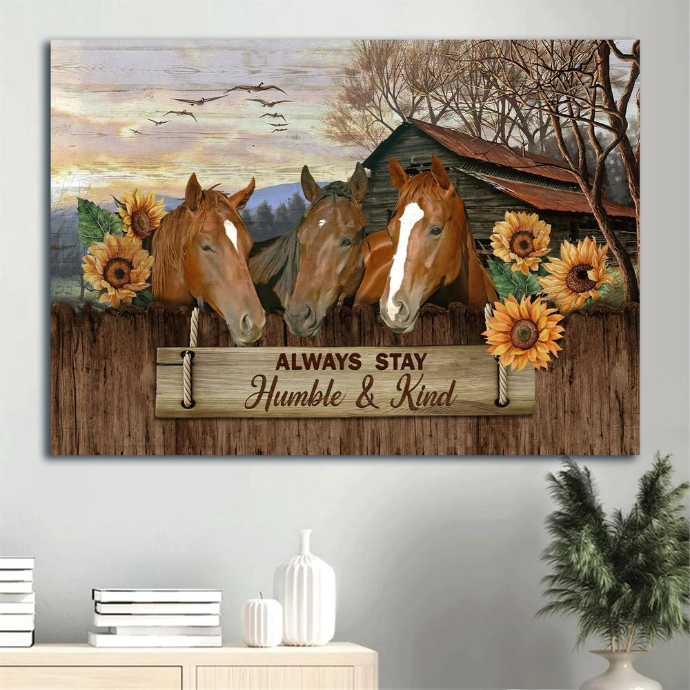 Farm Canvas, Awesome Horse, Stunning Helianthus, Tranquil Farm, Sunflower Landscape Canvas, Farmhouse Canvas, Farm Gift, Farm Home Decor
