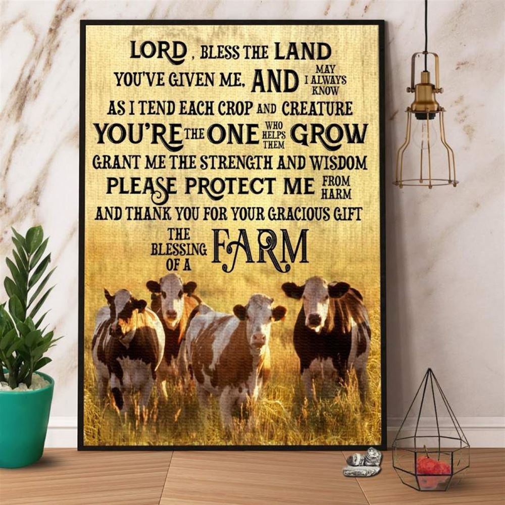 Farm Canvas, Cow The Blessing Of A Farm Canvas, Farm Wall Art, Farm Art Decor