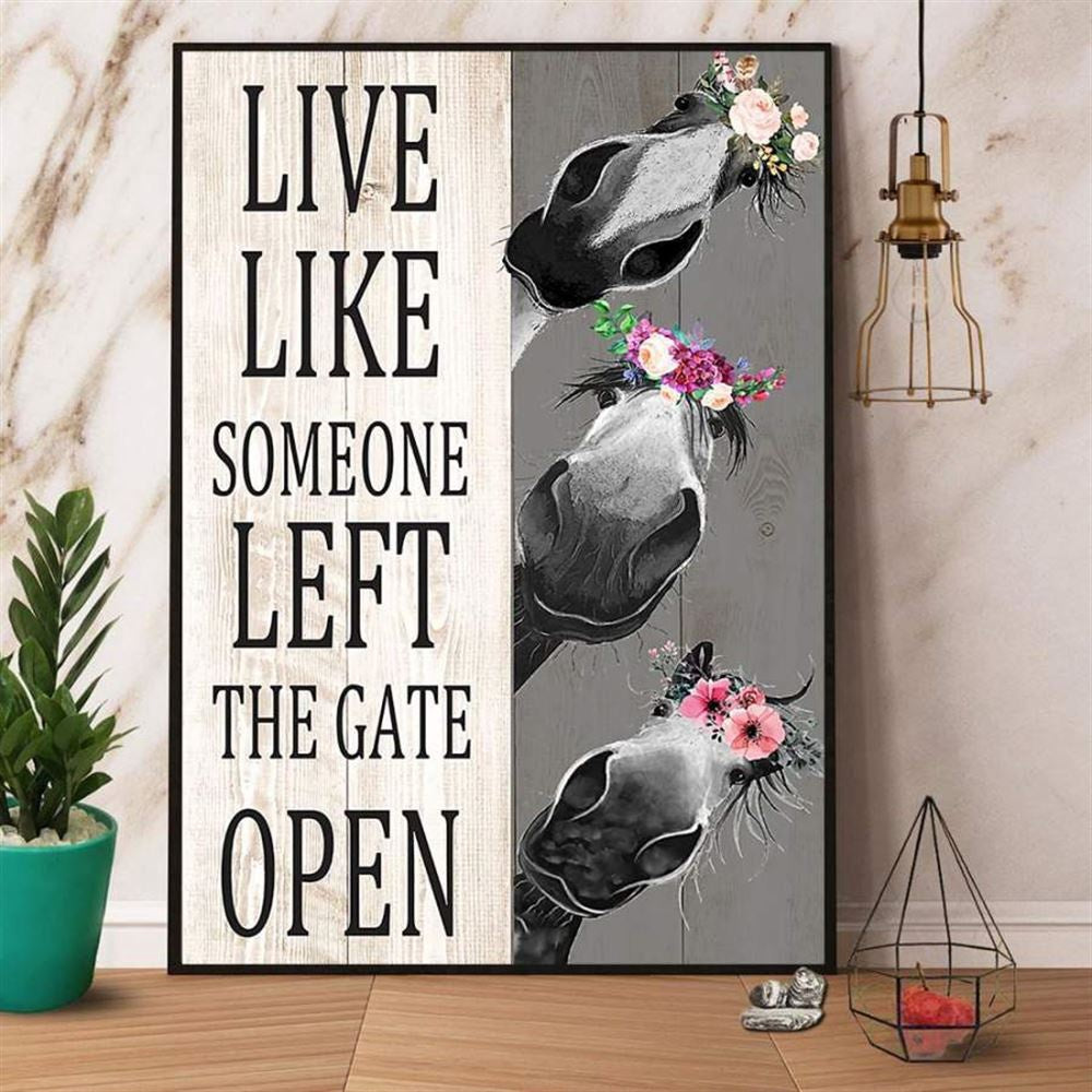 Farm Canvas, Farm Live Like Someone Left The Gate Open Canvas, Farm Wall Art, Farm Art Decor