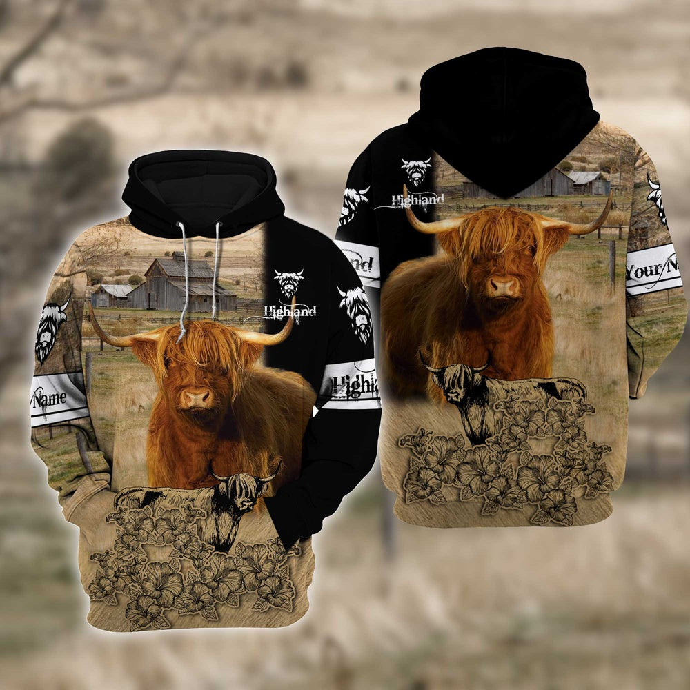 Farm Highland Cattle Hoodie TT5, Farmer Hoodie, Farm Themed Shirts, Farm Tee Shirts