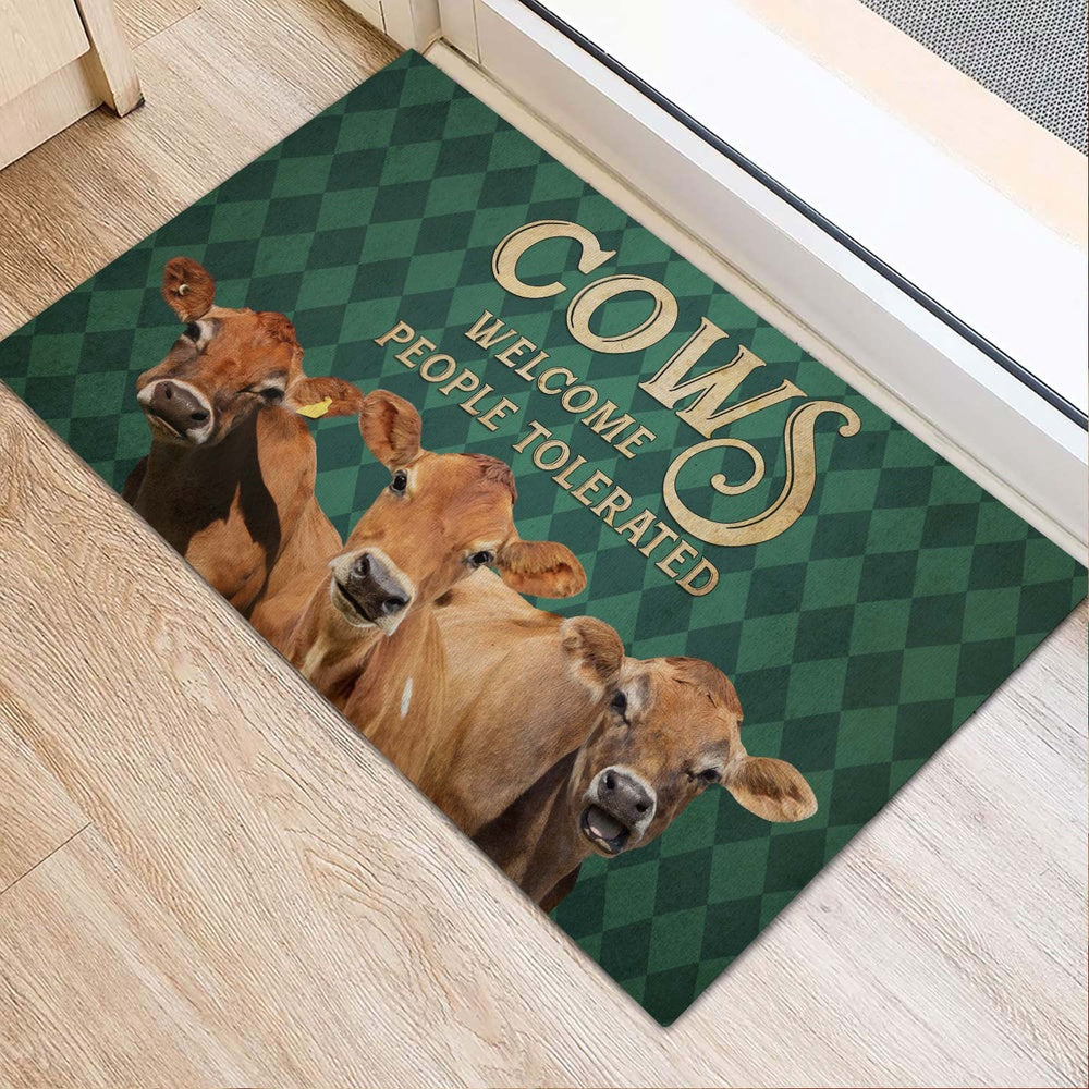 Farm House Door Mat, Jersey Welcome People Tolerated Doormat, Custom Welcome Mats