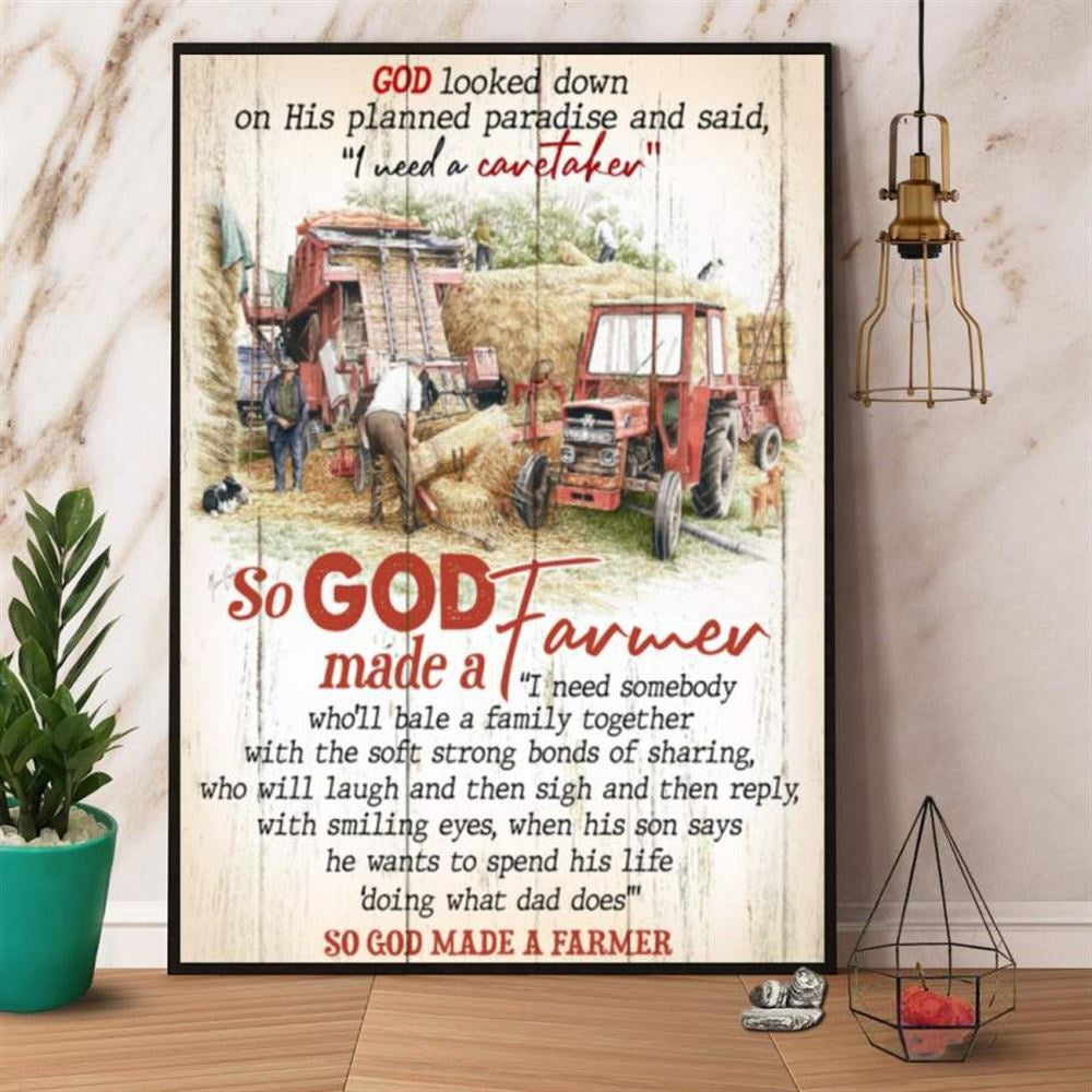 Farm So God Made A Farmer Canvas, Farm Canvas, Farm Art Decor