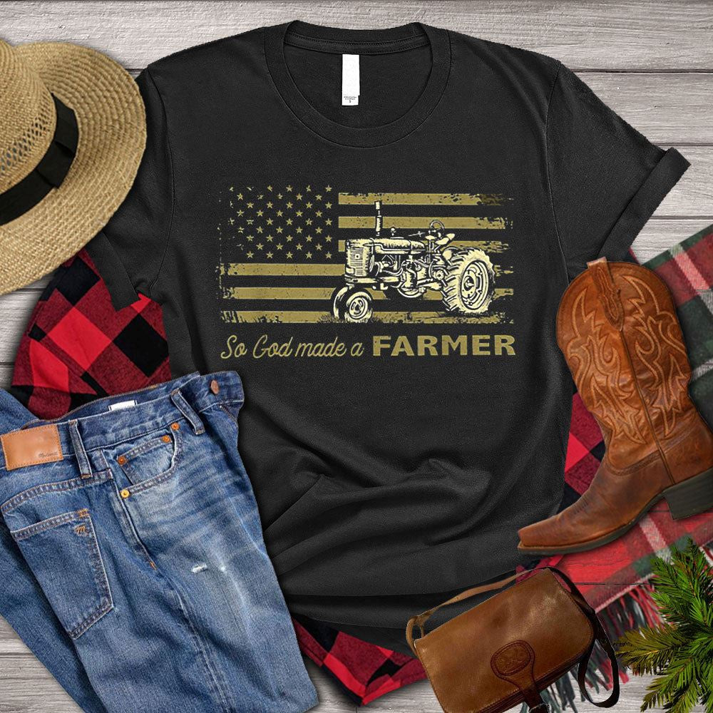 Farm T Shirt, So God Made A Farmer T Shirt, Farm Shirts, Funny Farm Shirts
