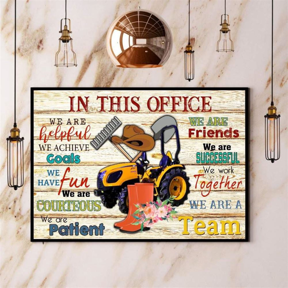 Farmer In This Office We Are A Team Canvas, Farm Canvas, Farm Gift, Farm Home Decor
