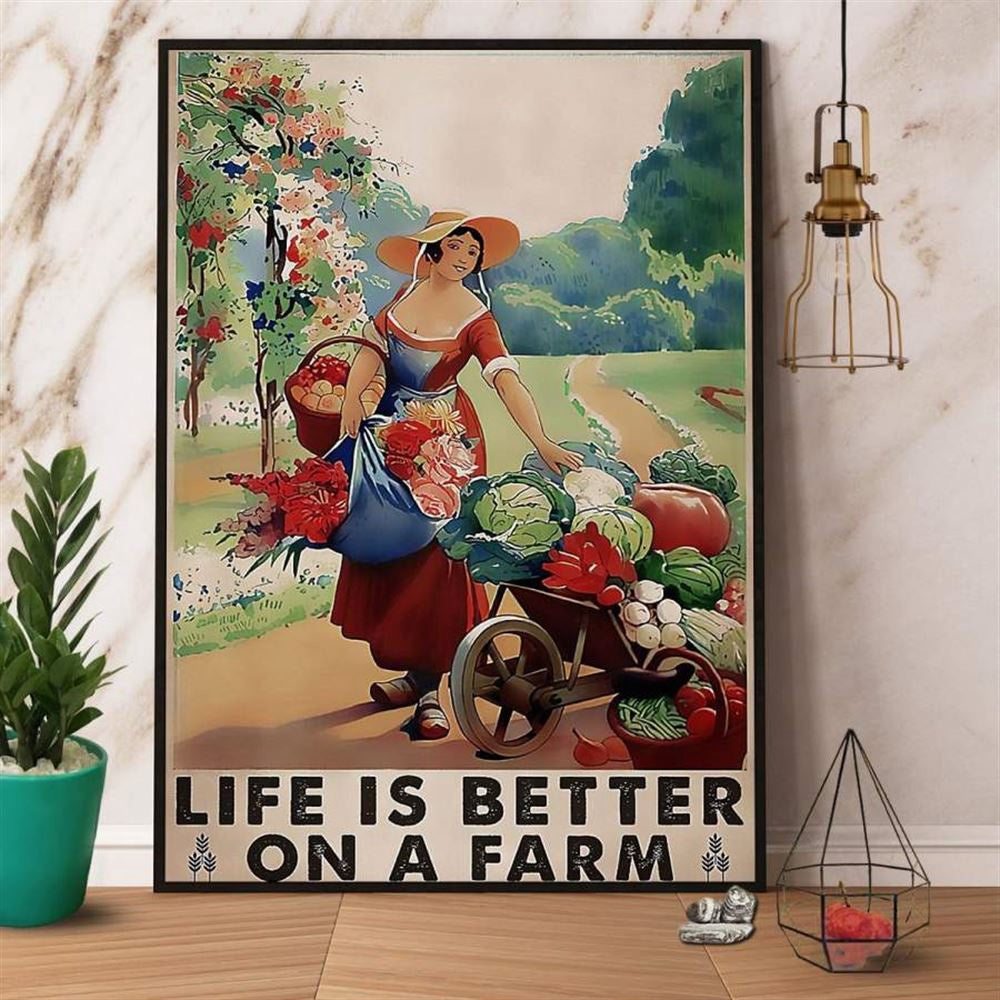 Farmer Life Is Better On A Farm Canvas, Farm Canvas, Farm Art Decor