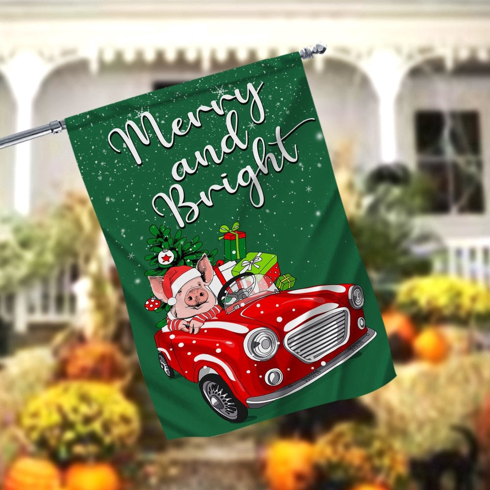 Funny Christmas Garden Flag, Merry And Bright FlagXmas, Garden Flags, Outdoor Xmas Flags, Christmas Outdoor Decor