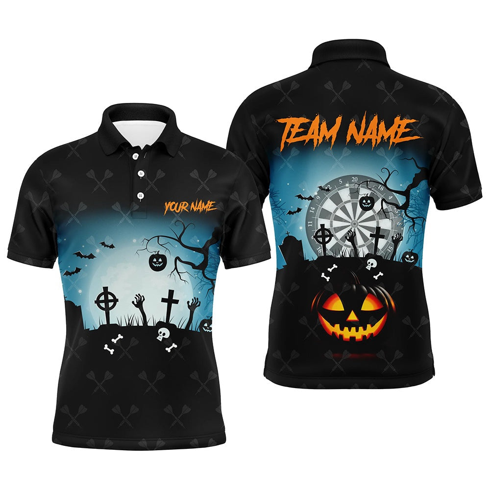 Funny Halloween Darts Shirts For Men Custom Halloween Shirts Gift For Darts Lover, Darts Apparel, Darts Team Polo Shirt