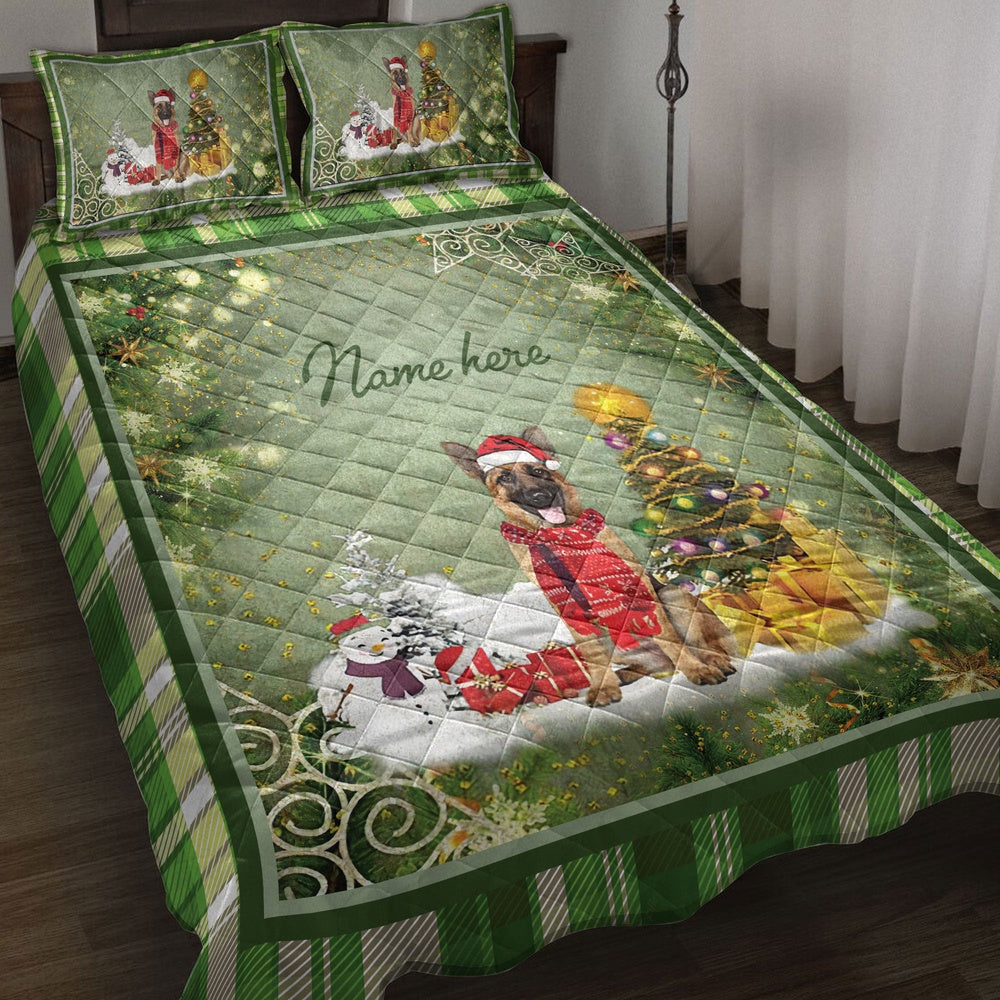 German Shepherdmas Tree String Light Bedding Set, Christmas Beddings, Xmas Bedding Sets