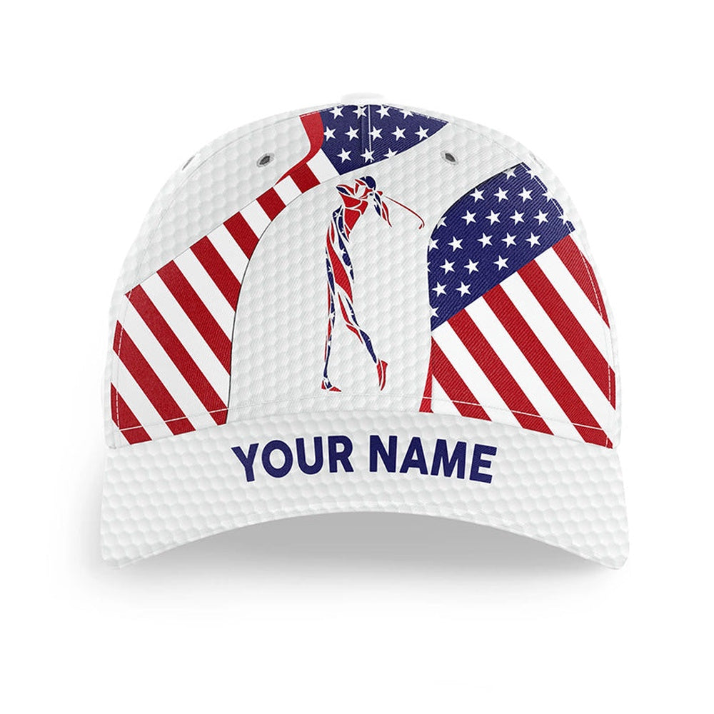 Girls Golf Hat For Women Custom Name American Flag Patriot Baseball Women'S Golf Cap, Golf Baseball Cap
