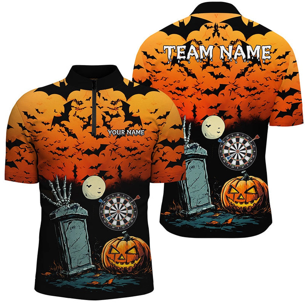 Halloween Spook Night Custom Darts Shirts For Men, Funny Scary Darts Halloween Gift, Darts Team Jersey Shirt