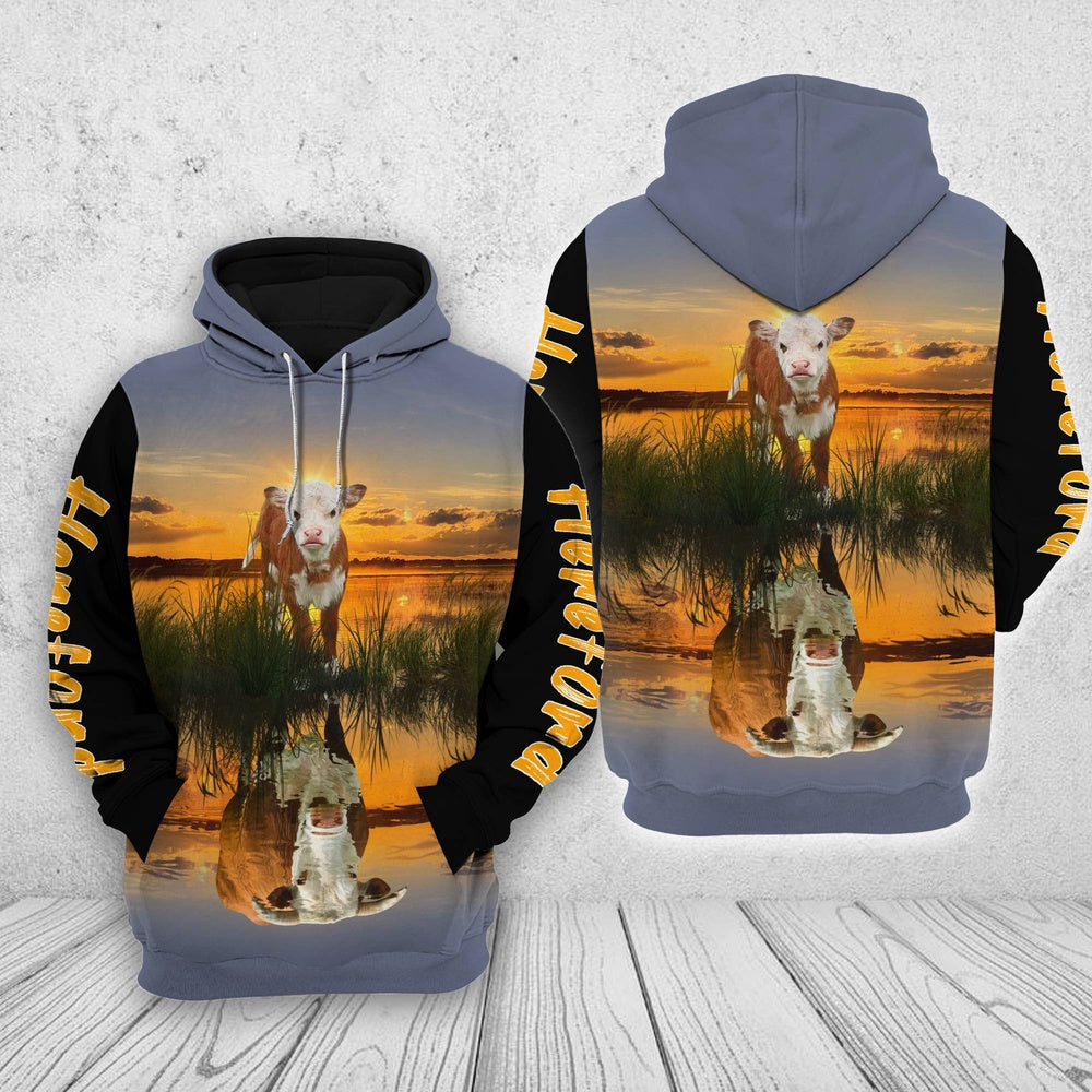 Hereford In The Sunset Shirts, Farmer Hoodie, Farm Themed Shirts, Farm Tee Shirts