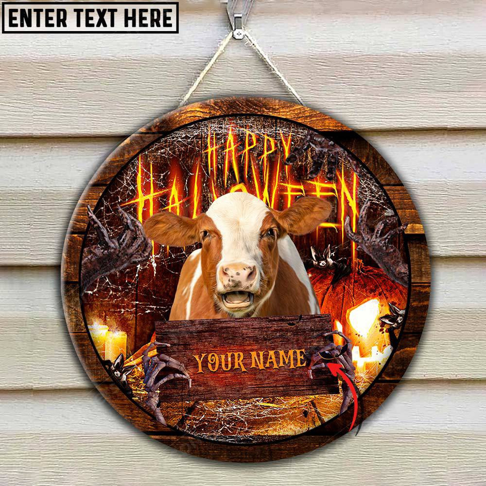 Hereford Scaary Halloween Custom Name Wooden Sign, Farm Wood Sign, Farm House Wood Signs