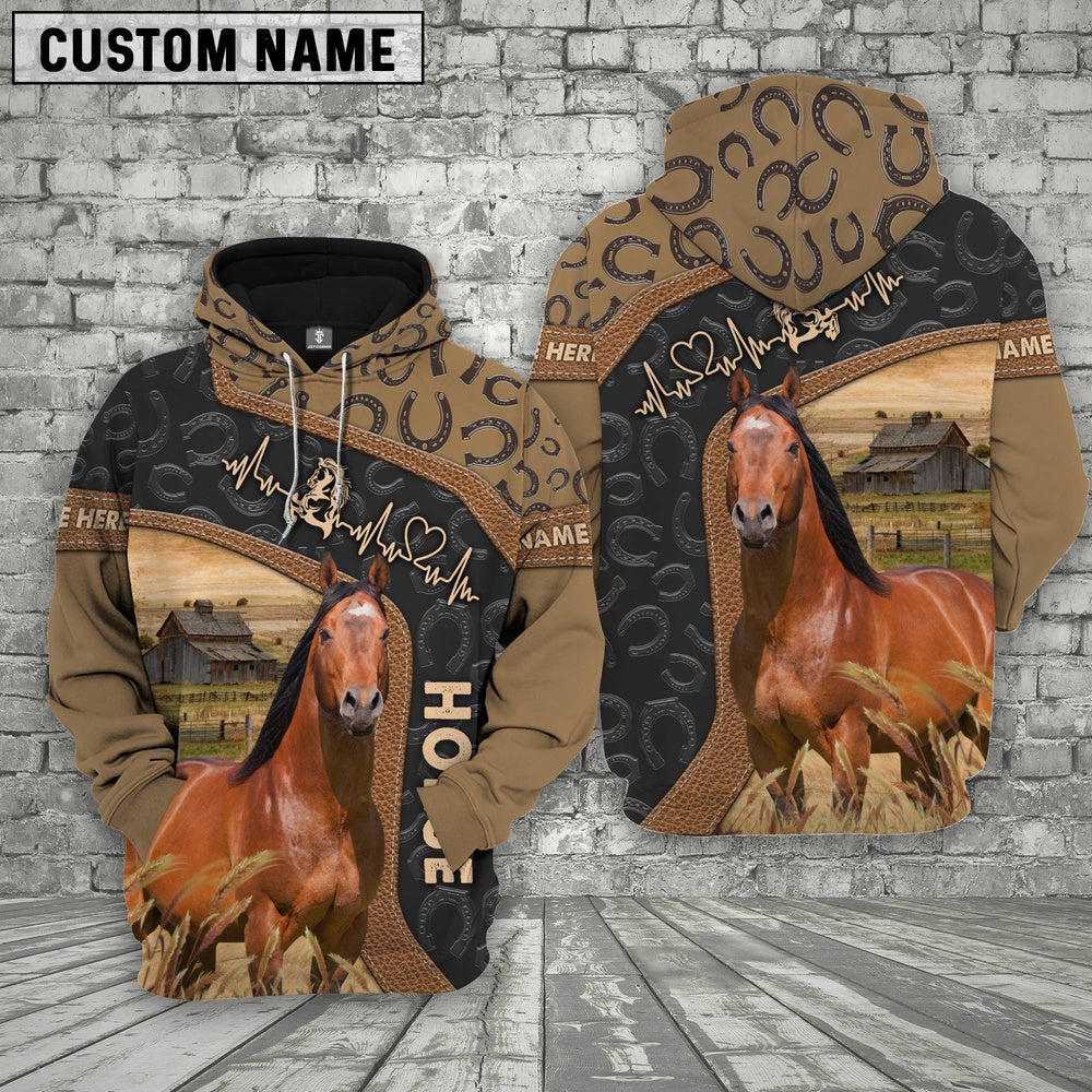 Horse Custom Name Heart Beat Hoodie, Farmer Hoodie, Custom Farm Shirts, Farmer T Shirt