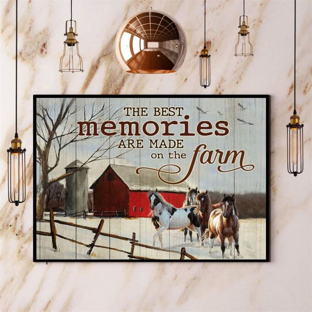 Horse The Best Memories Are Made On The Farm Canvas, Farm Canvas, Farm Gift, Farm Home Decor