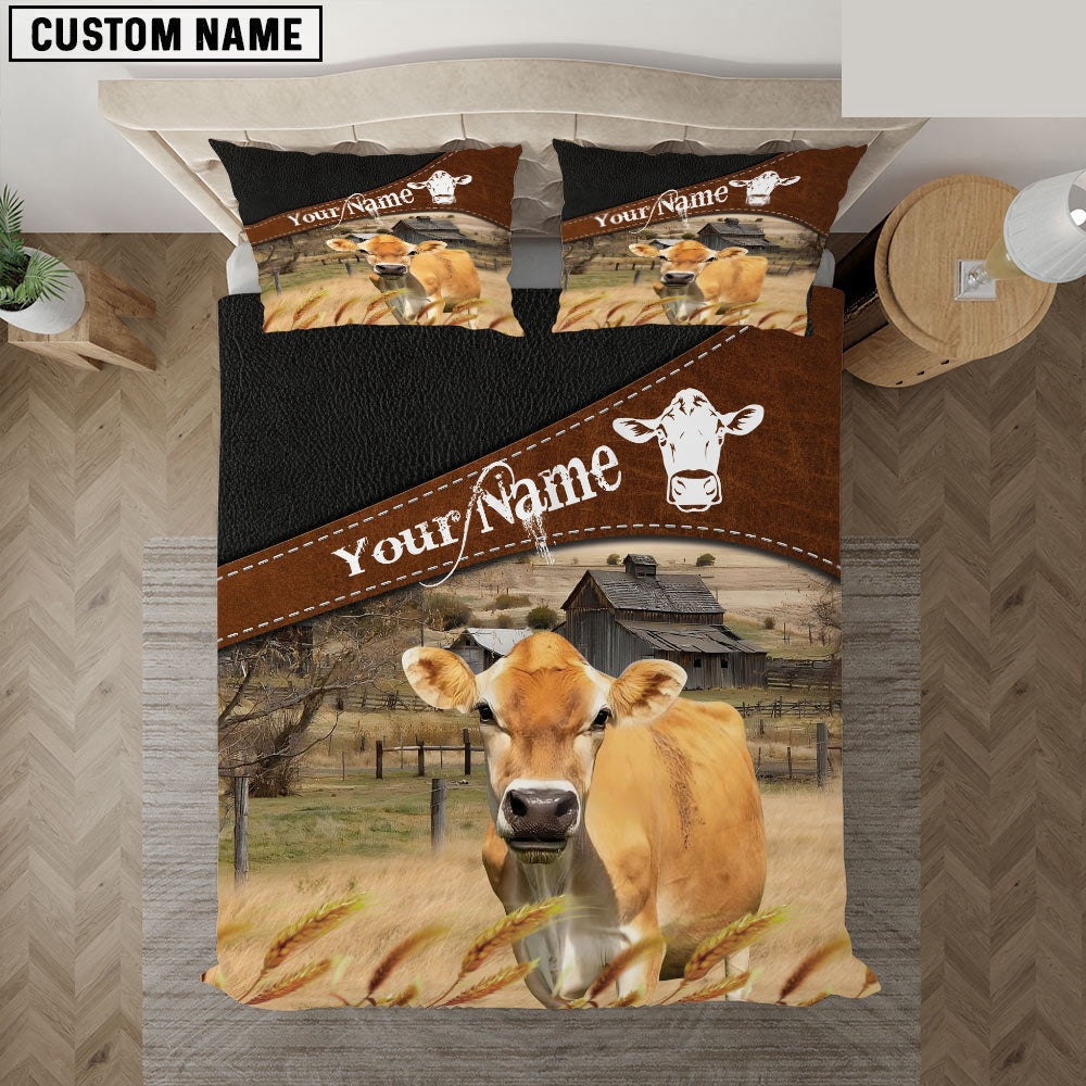 Jersey On The Field Customized Name Bedding Set, Farm Bedding Set, Farmhouse Bedding Set