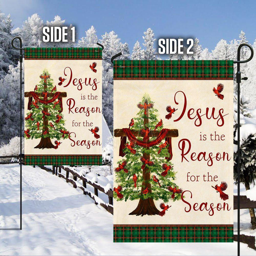 Jesus Is The Reason For The Season Christmas Flag, Christmas Outdoor Decor Decoration