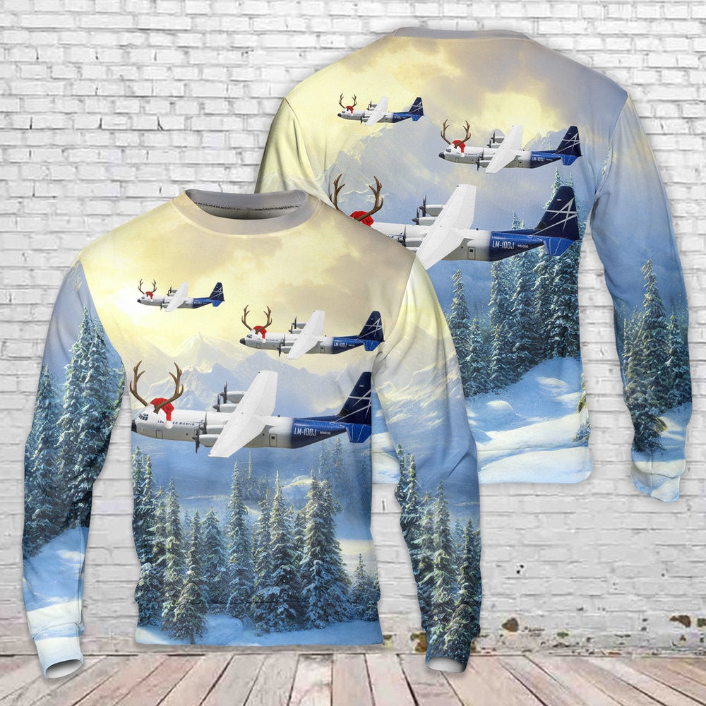 Lockheed Martin LM-100J Christmas Sweater, Christmas Ugly Sweater, Sweater Xmas, Ugly Sweater