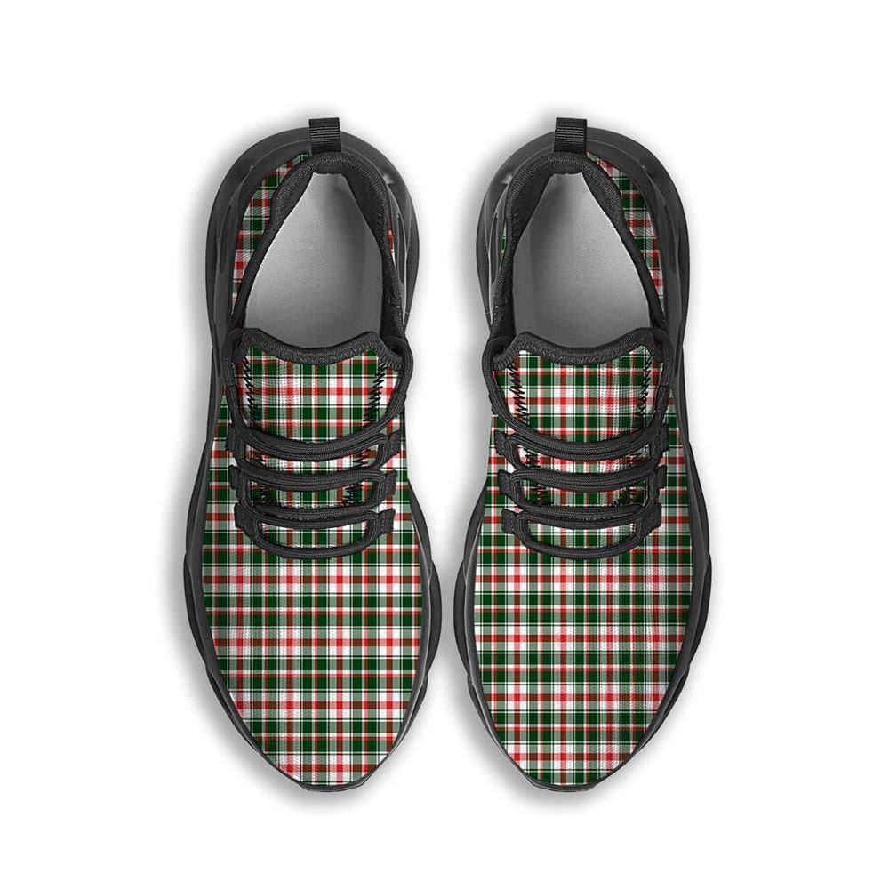 Madras Plaid Christmas Print Black Max Soul Shoes, Christmas Sneakers, Christmas Shoes, Christmas Clunky Sneaker