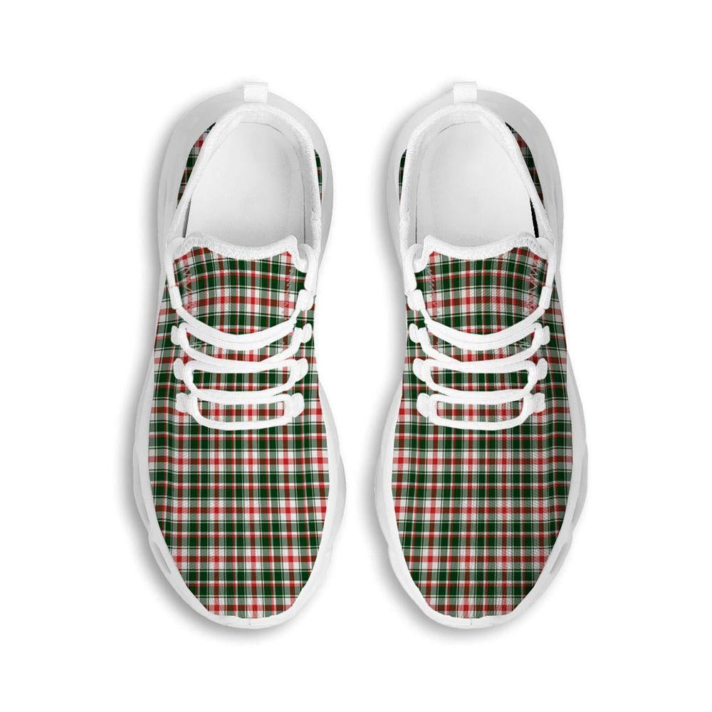 Madras Plaid Christmas Print White Max Soul Shoes, Christmas Sneakers, Christmas Shoes, Christmas Clunky Sneaker