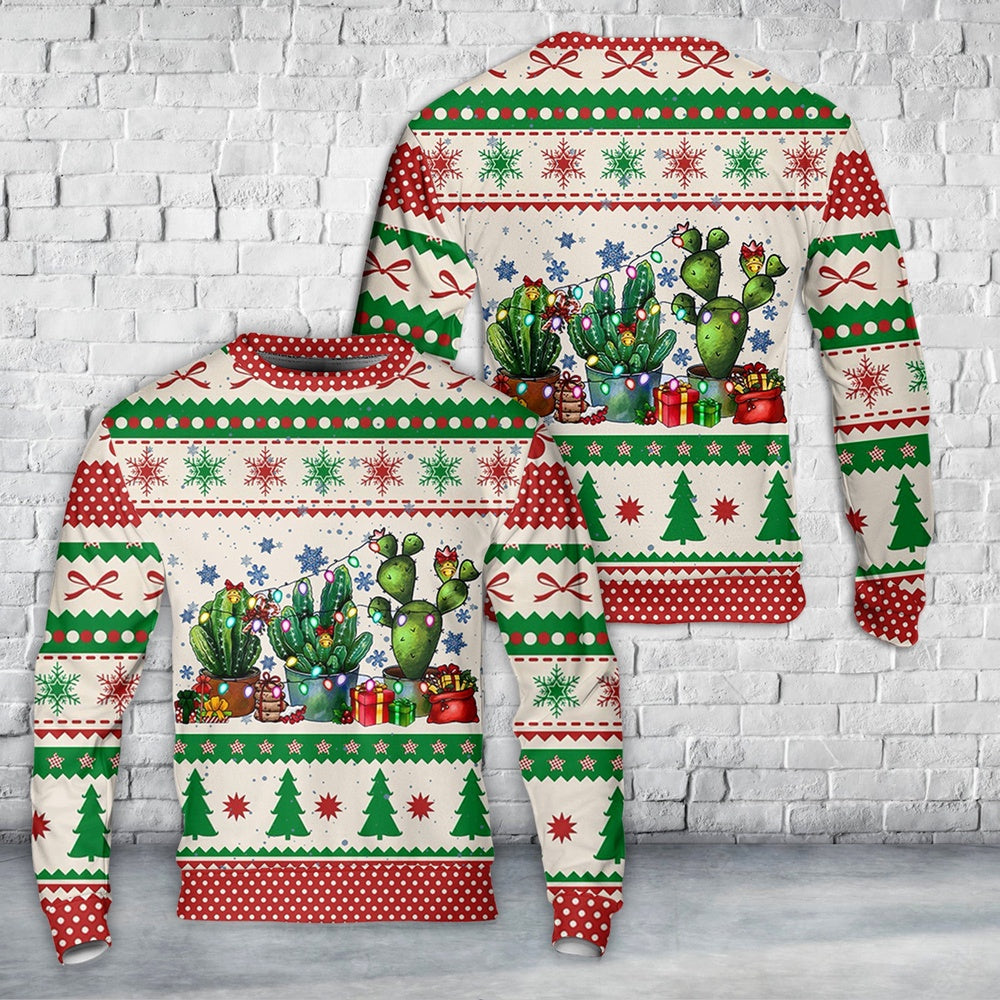 Merry Christmas Cactus Sweater, Christmas Ugly Sweater, Sweater Xmas, Ugly Sweater
