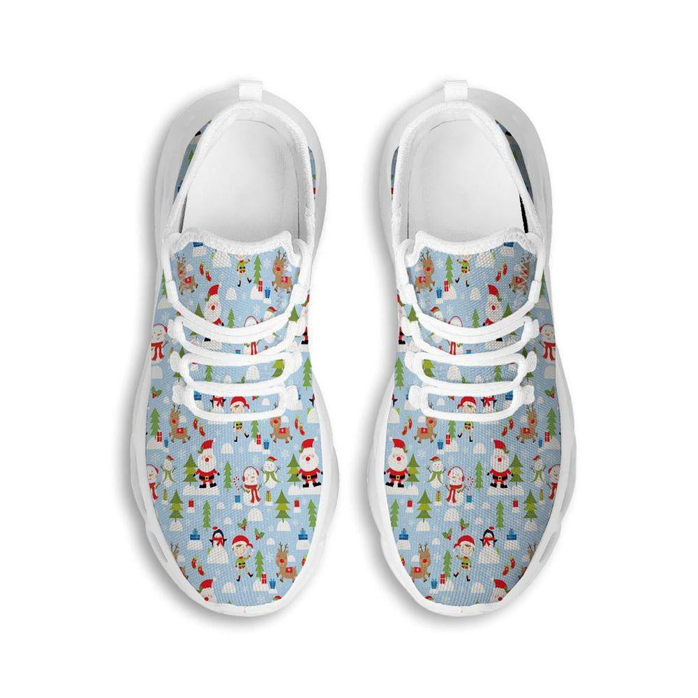 Merry Christmas Cute Print Pattern White Max Soul Shoes, Christmas Sneakers, Christmas Shoes, Christmas Clunky Sneaker
