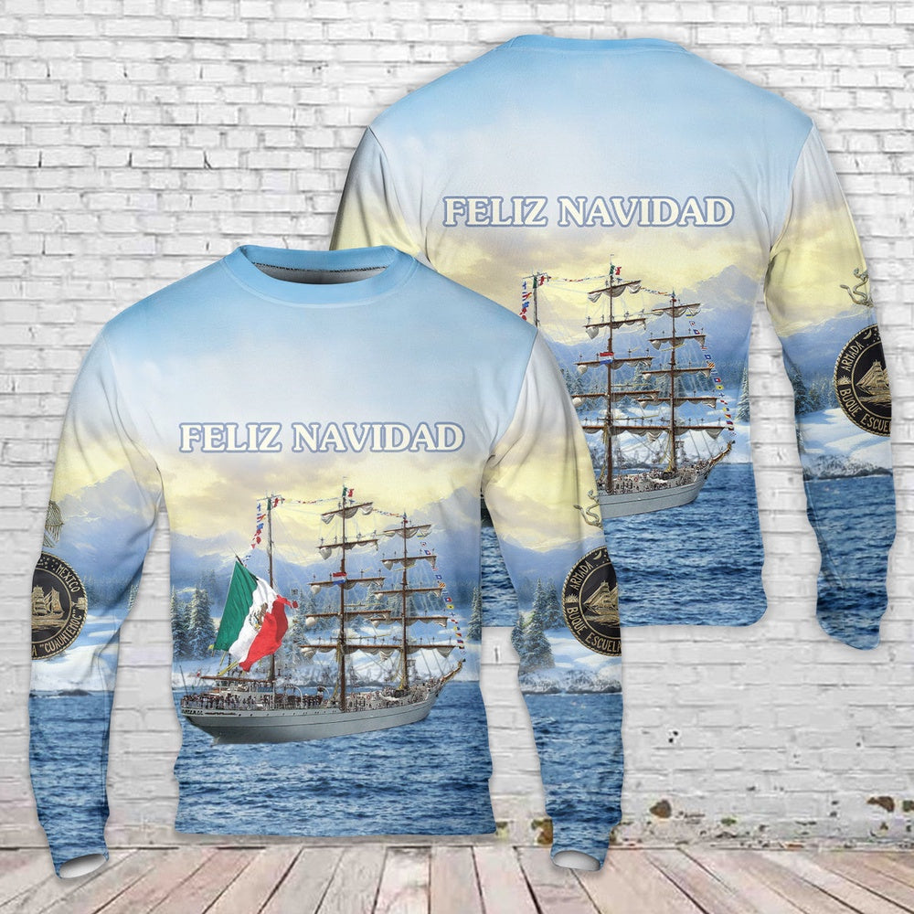 Mexican Navy ARM Cuauhtémoc (BE01) Christmas Sweater, Christmas Ugly Sweater, Sweater Xmas, Ugly Sweater